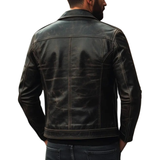 Men’s Vintage Black Genuine Lambskin Leather Jacket Handmade Distressed Biker Style Jacket