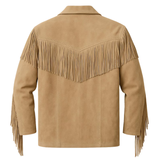 Men’s Western Fringe Jacket Suede Leather Cowboy Jacket Vintage Rodeo Style