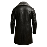 Men’s Genuine Leather Bomber Jacket – Classic Winter Leather Outerwear, Warm & Stylish Coat