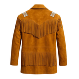 Handmade Leather Fringe Western Jacket for Men, Vintage Cowboy Style Classic Timeless Wear