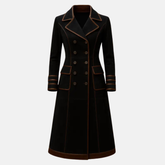 Handmade Black Suede Leather Trench Coat: Women's Double Breasted Winter Outerwear
