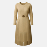 Handmade Suede Fringe Midi Dress: Western Cowgirl Rodeo Outfit