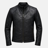 Handmade Men’s Leather Jacket – Biker Style Classic Cafe Racer Jacket