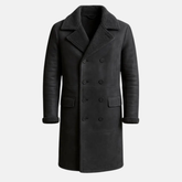 Handmade Genuine Leather Men's Overcoat: Vintage Style Long coat