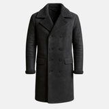 Handmade Genuine Leather Men's Overcoat: Vintage Style Long coat