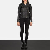 Women’s Carolyn Quilted Black Biker Jacket