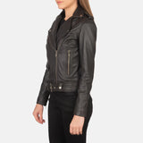 Women’s Alison Brown Leather Biker Jacket