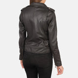 Women’s Alison Brown Leather Biker Jacket