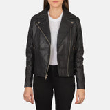 Women’s Carolyn Quilted Black Biker Jacket