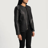 Women’s Nexi Quilted Black Leather Jacket