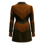 Women’s Western Fringe Coat Leather Cowgirl Jacket Handmade Rodeo Style