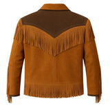 Men’s Western Fringe Jacket Brown Suede Cowboy Coat Handmade Vintage Rodeo Style