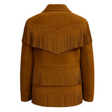 Women’s Western Fringe Jacket Suede Leather Coat | Vintage Cowgirl Rodeo Style