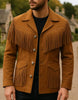 Mens Western Jacket, Handmade Cowboy Fringe Leather Coat, Vintage Classic Western Style Outerwear