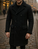 Handmade Genuine Leather Men's Overcoat: Vintage Style Long coat