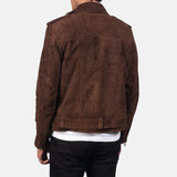 Mens Allaric Alley Mocha Suede Biker Jacket