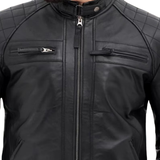 Brown Cowhide Leather Biker Jacket – Vintage Cafe Racer Style