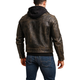 Handmade Distressed Cowhide Leather Biker Jacket: Bronze