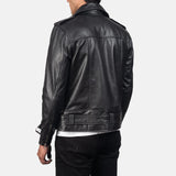 Mens Allaric Alley Black Leather Biker Jacket