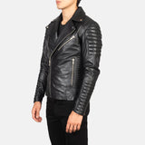 Mens Armand Black Leather Biker Jacket