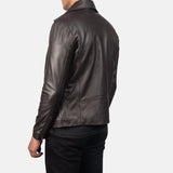 Mens Noah Brown Leather Biker Jacket
