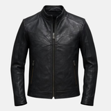 Handmade Men’s Leather Jacket – Biker Style Classic Cafe Racer Jacket