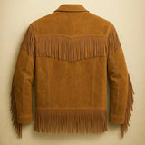 Men’s Western Fringe Jacket Vintage Leather Cowboy Coat Handmade Rodeo Style