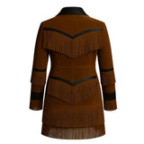 Women’s Western Fringe Jacket Suede Leather Cowgirl Coat Handmade Rodeo Style
