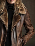Handmade Brown Leather Trench Coat - Stylish Women's Outerwear