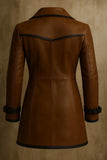 Handmade Dark Brown Leather Trench Coat: Vintage Long Genuine Leather Overcoat