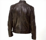 Handmade Vintage Style Leather Biker Jacket: Cowhide or Sheepskin